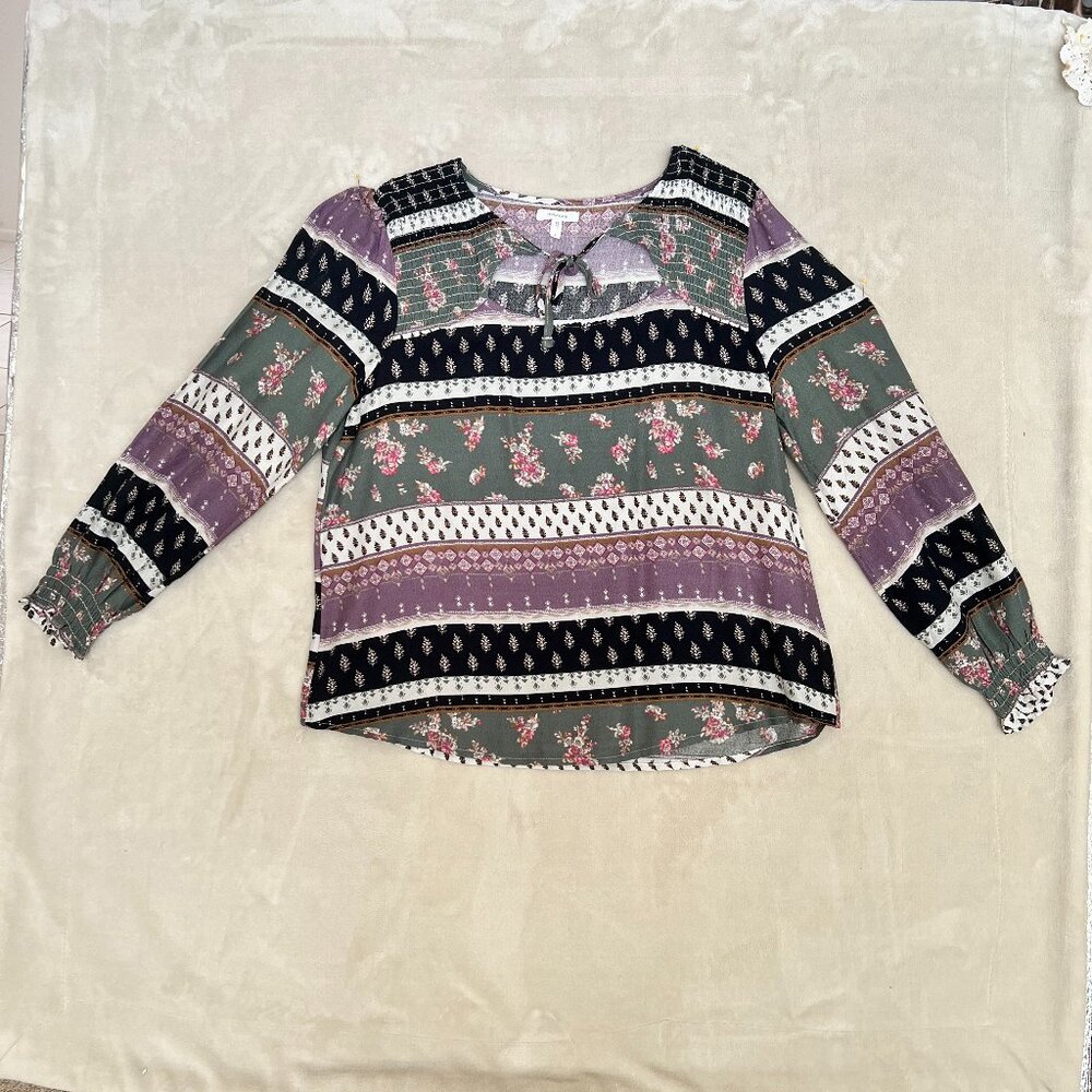 Maurices Boho Long Sleeve Top Size Large